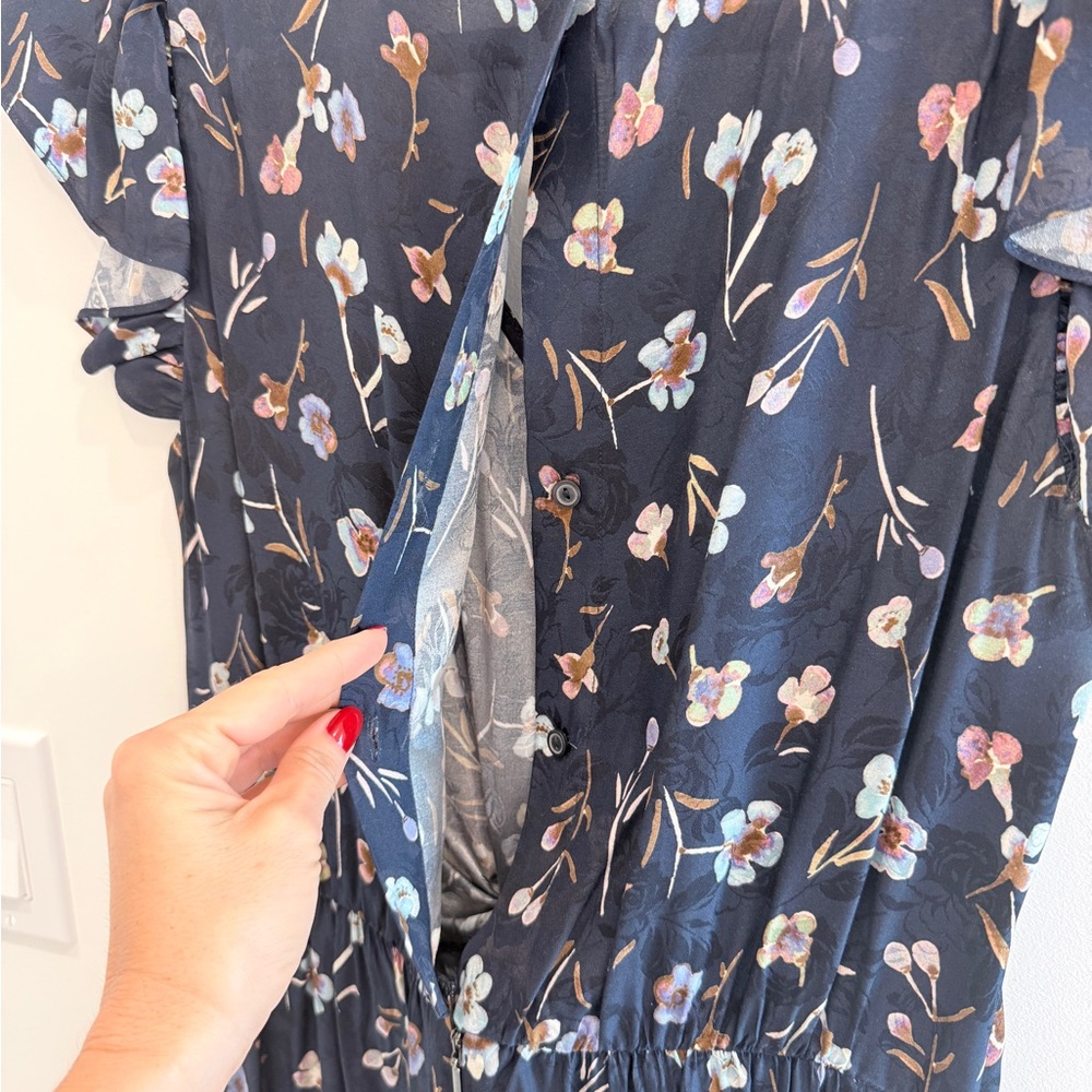 Rebecca Taylor Navy Floral Jumpsuit - Picture 7 of 7